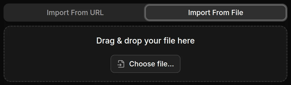 Import from file dialog in V2